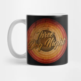 arjunthemaniac, Three Dog Night circle vintage retro faded Mug